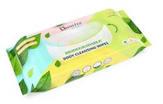 40x Omnitex Biodegradable Extra Large & Extra Thick Body Cleansing Wipes - Microwaveable | Rinse Free Wipes for Camping, Festivals, Elderly Bed Bath | Alcohol Free, With Aloe Vera & Vitamins | 1x 40pk