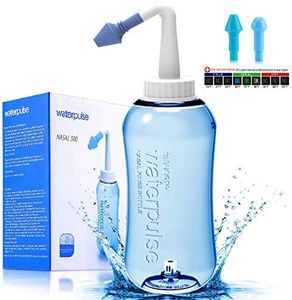 Darate Neti Pot Sinus Rinse Bottle 500 ML, Nose Wash Cleaner Pressure Rinse Nasal Irrigation for Adult & Kid BPA Free with Sticker Thermometer (500ml Bottle)