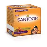 Santoor Skin Moisturizing Sandal & Turmeric Bathing Soap with Nourishing & Anti-Aging Properties| For Soft & Smooth and Younger-Looking Skin| For All Skin Types| Pack of 8, 125g