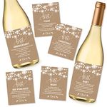 6 Rustic Wedding Milestones Gift Wine Bottle Labels or Sticker Covers, Bridal Shower, Bachelorette Engagement Party Present, Perfect Best Registry For Bride To Be, Firsts For The Newlywed Couple Ideas