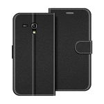 COODIO Phone Case For Samsung Galaxy S3 Mini, Magnetic Flip Leather Case For Samsung Galaxy S3 Mini Wallet Case, Black