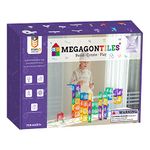 MEGAGONTILES 120PCS Premium Magnetic Tiles Marble Run|Magnet Tiles|STEM AUTHENTICATED|Magnetic Blocks|Magnetic Building Blocks|Magnets for Kids|Magnetic Tile Toy |Boys Girls Age 3 4 5 6 7 8