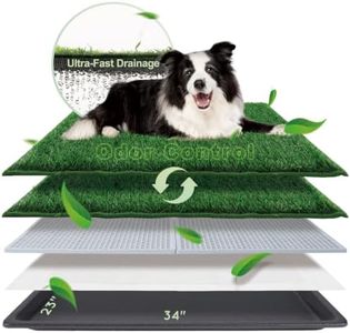 HQ4US Dog Grass Pad with Tray, Odor Free Grass Pee Pad for Dog Litter Box