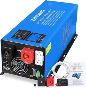 ZLPOWE 4000W 24V Inverter Pure Sine Wave Inverters Low Frequency 240Vac Input 120Vac/240Vac Output Split Phase with Battery Charger Off-Grid 12000W Peak for RVs Home UL1741