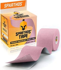 Sparthos Kinesiology Tape - Incredible Support for Athletic Sports and Recovery - Free Kinesio Taping Guide! - Wrap Neck Body Pain Skin Strips Medical Water Proof Boobtape Pro - Uncut (Pale Pink)