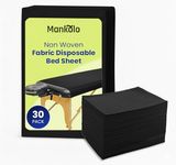 Mankolo Non Woven Fabric Disposable Bed Sheet for Hospital & Spa Use ( Pack of 30) - Oil Proof Massage Sheet for Facial Bed for Parlour - Disposable Sheets for Patients (180cm X 80cm) - ,Black
