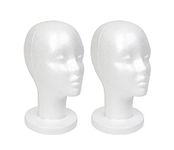 STUDIO LIMITED 11.4 INCH (2 pack) Styrofoam Mannequin Head, White Foam Wig, Arts, Craft, DIYs Head Display