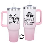 Wifey Tumbler 40 Oz, Anniversary Romantic Gifts for Wife, Wife Birthday Gift Ideas, Unique Christmas Gifts for Wife, Wifey Cup Mug Tumbler 40 Ounce Tumbler with Handle, Wife Gifts from Husband