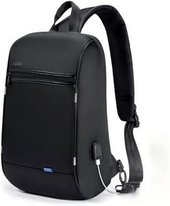 KINGSONS Laptop Sling Backpack Anti Theft Bag， Hiking Daypack 13 Inch Waterproof Nylon Travel Bags for Men, Single Shoulder Camping Dayback with USB Charging Port TSA Lock for Traveling (F3665W)