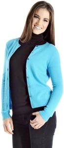 Cashmere Boutique 100% Pure Cashmere Women Cardigan Sweater - Round Neck, Long Sleeve, Button Down, Soft and Warm Sweater - Black, Extra Large