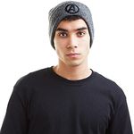 Marvel Men's Avengers Logo Beanie, Grey (Antique Grey Gry), One Size UK
