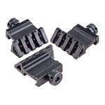 Pinty 45-Degree Offset Angle Rail Mount Picatinny for Flashlights and Rifle Laser Dot Sights, 4 Slots 20mm Weaver Style Tactical, 3PCs