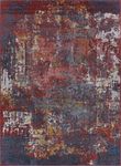 Ladole Rugs Madrid Blue Dark Red Terra Abstract Indoor Runner Rug Carpet, 3x5 (2'7" x 4'11", 80cm x 150cm)