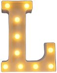 LED Letter Lights Light Up Letters Sign Battery Powered Christmas Lamp Home Bar Decoration for Night Light Wedding/Birthday Party (Letter L)