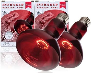 ReptiKing Red Basking Bulb for Reptiles, 2 Pack 100W Upgraded Infrared Basking Spot, Reptile Night Heating Bulb Light, Red Heat Lamp Bulb for Bearded Dragon Turtle Chicken