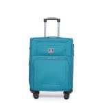 Swiss Military Titanium Teal Soft Trolley Luggage Bag, Polyester, Large Storage Capacity, 20 Inch