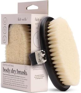 Kitsch Dry Brushing Body Brush & Exfoliating Body Scrubber, Lymphatic Drainage Massager with Soft Vegan Bristle for Sensitive Skin, Gentle Back Scrubber & Dry Brush Body Care Exfoliator