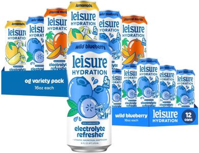 Leisure Hydration - Variety Pack and Blueberry Flavors (24 Total Cans - 12 of Variety Flavor and 12 of Blueberry Flavor)