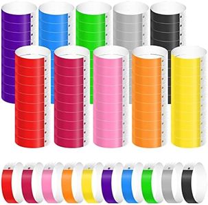 1000 Pcs Paper Wristbands for Events, Waterproof Neon Wristbands Wrist Party Bands Colorful Entrance Wristbands Paper Bracelets for Events Music Festival Concert Contest (10 Colors)