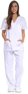 Just Love 22201V-3X White Women's Scrub Sets/Medical Scrubs/Nursing Scrubs