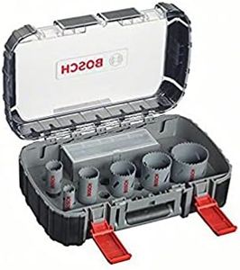 Bosch Professional 6-Piece HSS Bi-Metal Hole Saw Set (for Metal, Aluminium, Stainless Steel, Plastics and Wood, Diameter 22-64 mm, Drill Accessories)