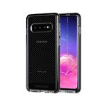 Tech21 Protective Samsung Galaxy S10 Case Thin Patterned Back Cover with FlexShock - Evo Check - Smokey Black