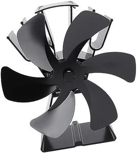 Fireplace Fan, 6 Blade Heat Powered Stove Fan Low Noise Efficient Aluminum Alloy for Home (Black)