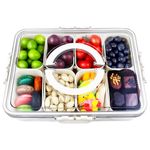 Edohif Entire Dishwasher Safe,8-Compartments Snack Box Containers with Sealed Lid and Handle,Portable Snack Container,Empty Divided Serving Tray with Lid,Not Contain BPA