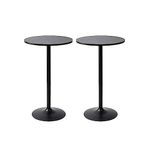 Pearington PEAR-0098 Santina 2 Pack Round Bar and Pub Table, Black