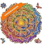 UNIDRAGON Original Wooden Jigsaw Puzzles - Mandala Inexhaustible Abundance, 700 pcs, Royal Size 17.7"x17.7", Beautiful Gift Package, Unique Shape Best Gift for Adults and Kids