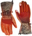 KEMIMOTO Heated Camo Hunting Gloves for Men, Winter Thermal Electric Gloves with 2 Rechargeable Battery Packs, Touchscreen Camouflage Gloves for Hiking, Skiing, Shoveling Snow (XXL)