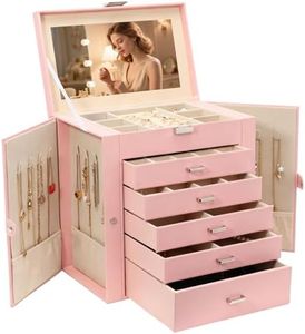 BOOVO Large Jewelry Box for Women 6 Layer