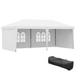 Outsunny 10' x 20' Pop Up Canopy Tent Outdoor Party Tent Instant Shelter with Carry Bag, White