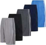 DARESAY Mens Athletic Shorts with Pockets - Dry Fit Mens Shorts - Active Workout & Sports Shorts for Men (5 Pack)