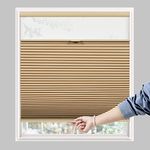 Persilux Custom Size Cordless Shades 100% Blackout Cellular Shades Honeycomb Window Blinds Top Down Bottom Up Pleated Thermal Waterproof Window Shades for Bathroom Shower Beige