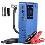 Car Battery Booster Jump Starter with tire inflator Digital Screen Pressure Gauge 12V Auto Battery Booster