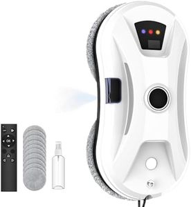 EagerMinds Fensterputzroboter mit Automatischem Wasserstrahl, 5600Pa Fensterreiniger Roboter Automatischer, Fensterreiniger Elektrisch mit Mehrere Reinigungsmodi, für Innen- und Außenfenster (A)