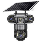 Active Pixel 4G Solar Powered 4MP CCTV Camera with 2+1 Lens | PTZ 360° Wireless Outdoor Security Camera | Motion Detection, SIM Card Slot, 2-Way Audio, IP66 Waterproof - G12