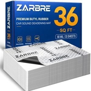 ZARBRE 80 Mil Car Sound Deadening Mat, 36 Sqft Butyl Sound Deadener