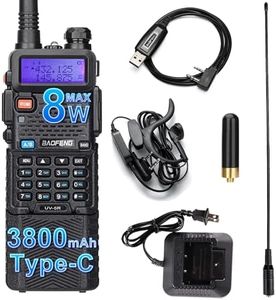 BAOFENG Radio 8W Long Range Dual Band Handheld Walkie Talkies for Adults with 3800mAh Type-C Rechargeable Battery,Earphone,High Gain Antenna and one Programming Cable