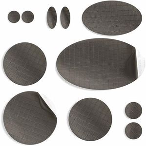 aZengear Repair Patches for Jackets, Tent, Shoe Toe, Air Mattress, Inflatables, PVC Gear - Waterproof, Self-Adhesive, Tear-Cold-Heat-Resistant, Down Puffer Coat (11 Pcs, Charcoal Brown)