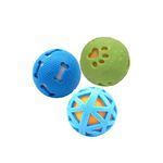 PSK PET MART Combo of 3 Squeaky Interactive Ball Toy for Dog/Puppy-Small-Multicolored