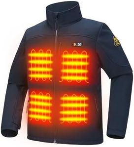 PTAHDUS Men's Heated Jackets 5 Heat Zones Battery Pack Included, with Hand Warmer Pocket(Dark Blue, X-Large)