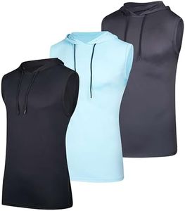 3 Pack: Big & Tall Men’s Dry Fit Moisture Wicking Hooded Tank Top Active Athletic Hoodie Pullover Workout Running Fitness Gym Sports Bodybuilding Casual Outdoor Muscle top - Set 6, 4XLT