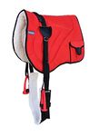 Professional Equine Horse Trail Fleece Padded Bareback Pad w/Bags Red 39193RD, Turquoise/Black, Bareback Pad: 25inch L x 36inch W Cinch: 31inch L x 3inch W