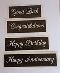 Dazzle Glitter Tattoos 25 x Happy Anniversary, Birthday, Congratulations & Good Luck word stencils (mixed) for etching on glass gift presentation