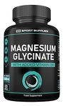 Magnesium Glycinate Supplements 1500mg & Vitamin B6-120 High Strength Capsules - 1500mg of Magnesium Providing 315mg Elemental Magnesium (Bisglycinate) - Pure Active Ingredient