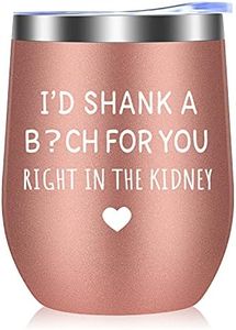 SINSUFUR Friend Friendship Gifts for women - Funny Birthday Gifts for Women, Sister, Friends Female, Her, Bestie, Coworker - Sister Gifts from Sisters - Wine Tumbler with Keychain Rose Gold