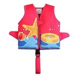 vveWin UV Neoprene Swim Vest for Kids with Security Buckle for Toddlers Ages 1-8 Girls & Boys (Fuchsia, Small)