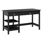 Bush Furniture Broadview 54W Computer Desk with Shelves in Classic Black| Personal Workstation Table and Storage for Home Office Workspace